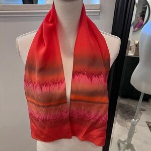 Vibrant Red and Pink Scarf